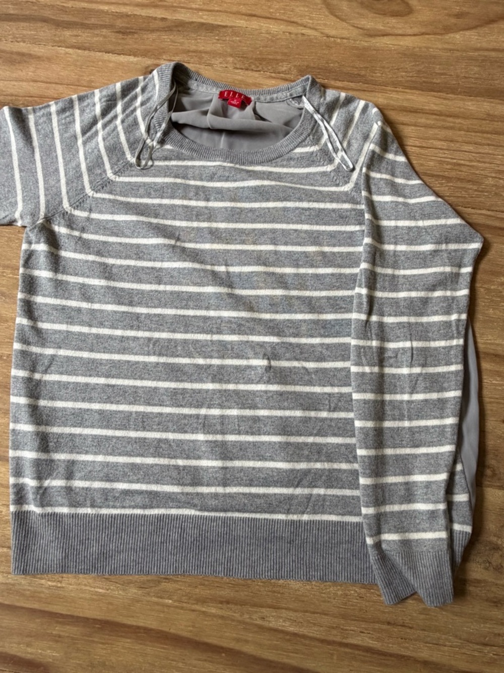 Soft Knit Front, Silky Draped Back - Solid Light Grey